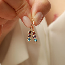 Image of Sterling Silver Colorful Crystals Women's Exquisite Versatile Elegant Earrings