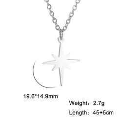 Image of Stainless Steel Rice Necklace Female Six-pointed Star