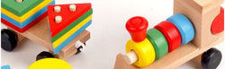 Image of Wooden Train Three-section Tractor Toy Children's Intelligence Puzzle Toys Educational Toys
