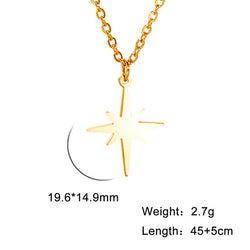 Image of Stainless Steel Rice Necklace Female Six-pointed Star