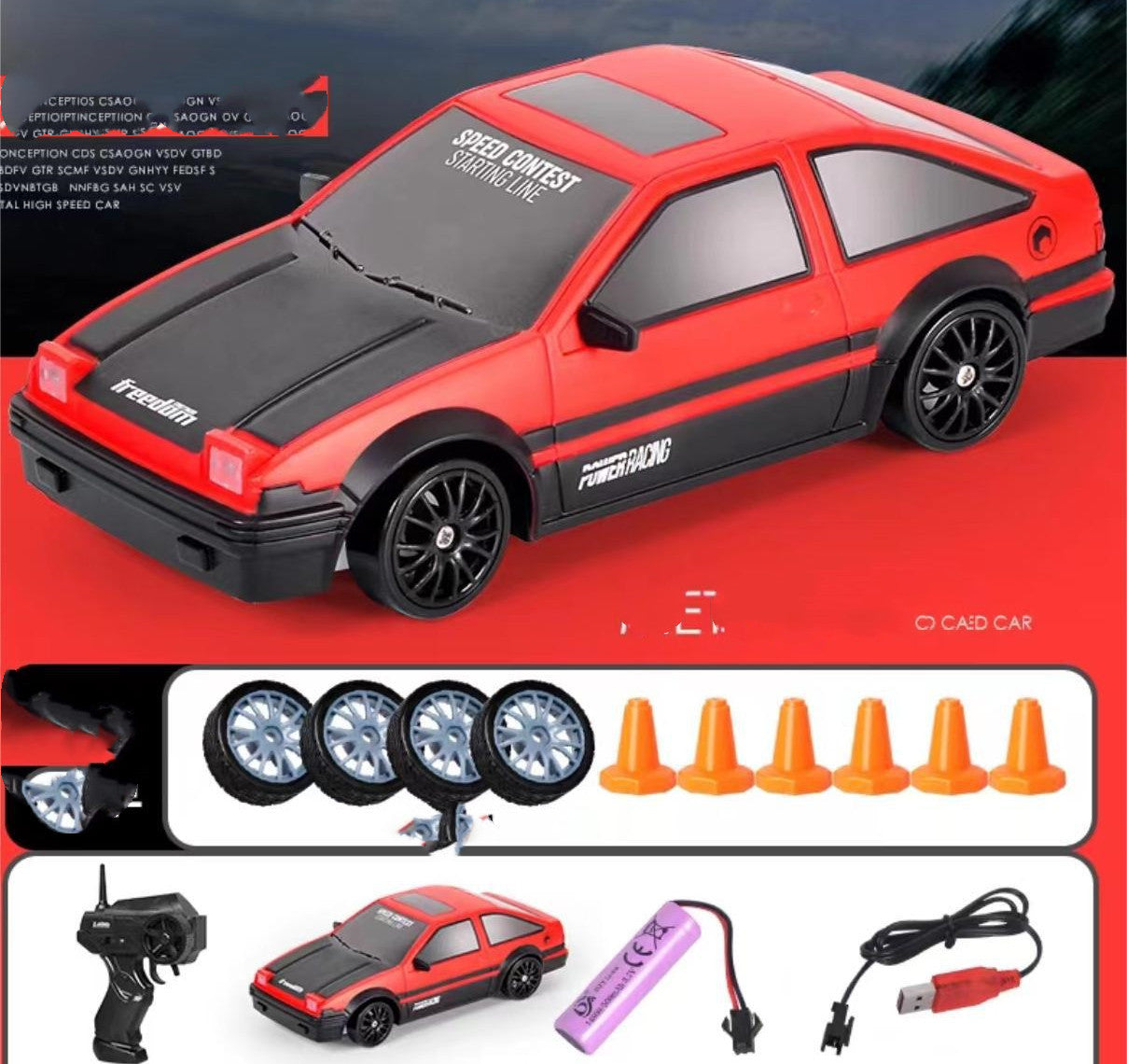 Image of 2.4G Drift Rc Car 4WD RC Drift Car Toy Remote Control GTR Model AE86 Vehicle Car RC Racing Car Toy For Children Christmas Gifts
