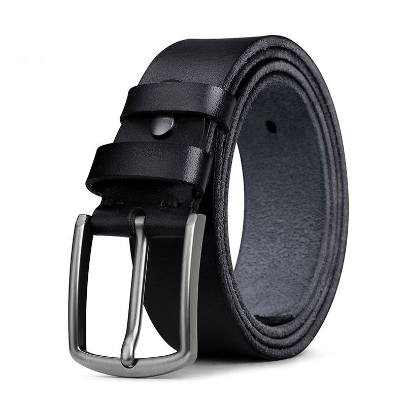 Image of Men's First Layer Leather Alloy Buckle Belt
