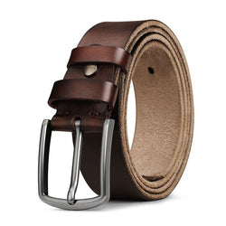 Image of Men's First Layer Leather Alloy Buckle Belt