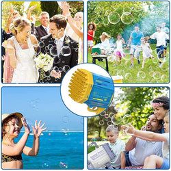 Image of Bubble Gun Rocket 69 Holes Soap Bubbles Machine Gun Shape Automatic Blower With Light Toys For Kids Pomperos