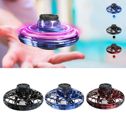 Image of Mini Fingertip Gyro Interactive Decompression Toy Drone LED UFO Type Flying Helicopter Spinner Toy Kids