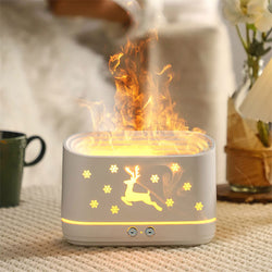 Image of Elk Flame Humidifier Diffuser Mute Household Atmosphere Lamp Christmas Home Decorations