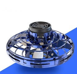 Image of Mini Fingertip Gyro Interactive Decompression Toy Drone LED UFO Type Flying Helicopter Spinner Toy Kids