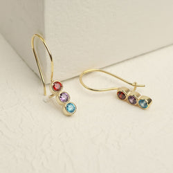 Image of Sterling Silver Colorful Crystals Women's Exquisite Versatile Elegant Earrings