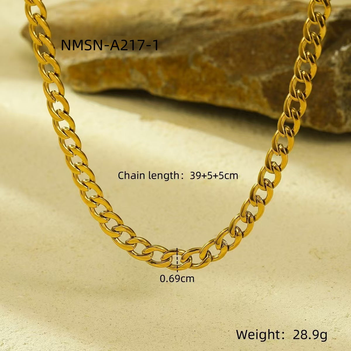 Image of French Style Retro Easy Matching High-grade Titanium Steel Gold-plated Non-fading Clavicle Chain