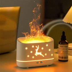 Image of Elk Flame Humidifier Diffuser Mute Household Atmosphere Lamp Christmas Home Decorations