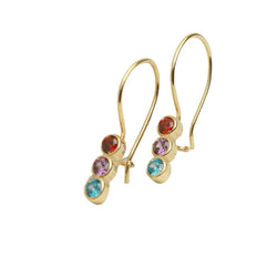 Image of Sterling Silver Colorful Crystals Women's Exquisite Versatile Elegant Earrings