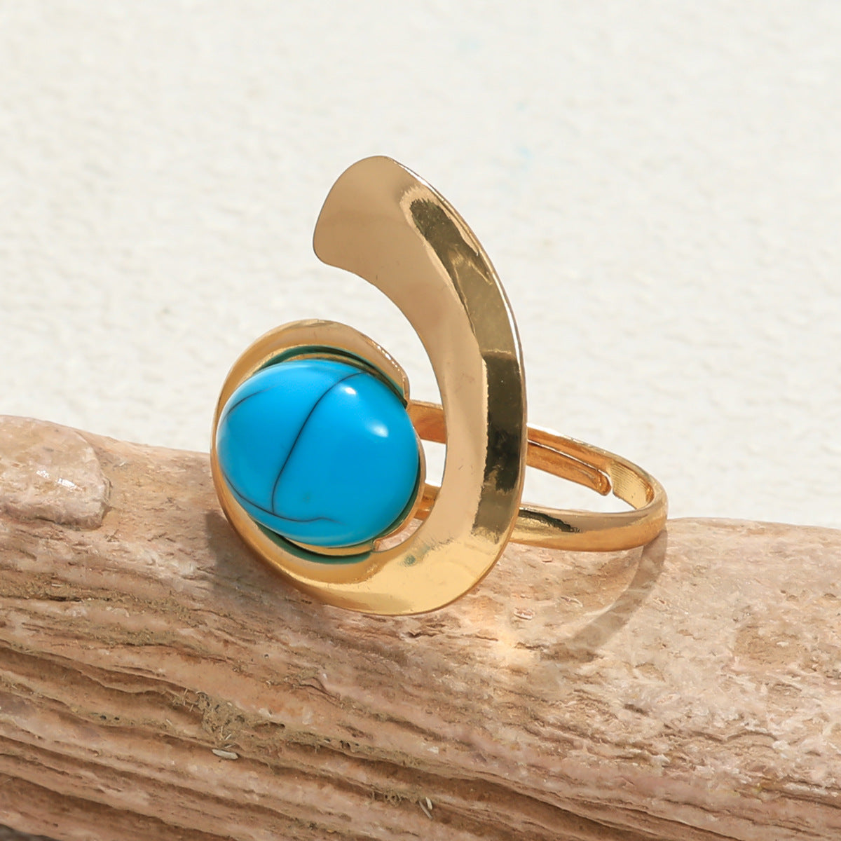 Image of Inlaid Turquoise Spiral Earrings Necklace Bracelet Ring Set